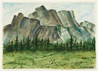 EMIL BISTTRAM Western Mountain Landscape.